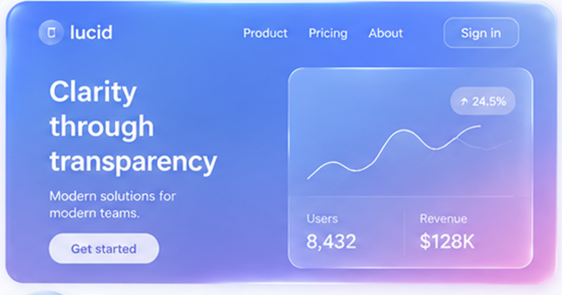 Glassmorphism design style preview
